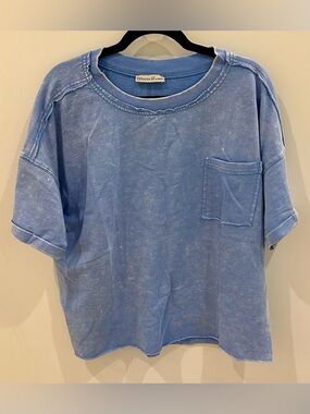NWOT Zenana French Terry Acid Washed Tee Size S/M